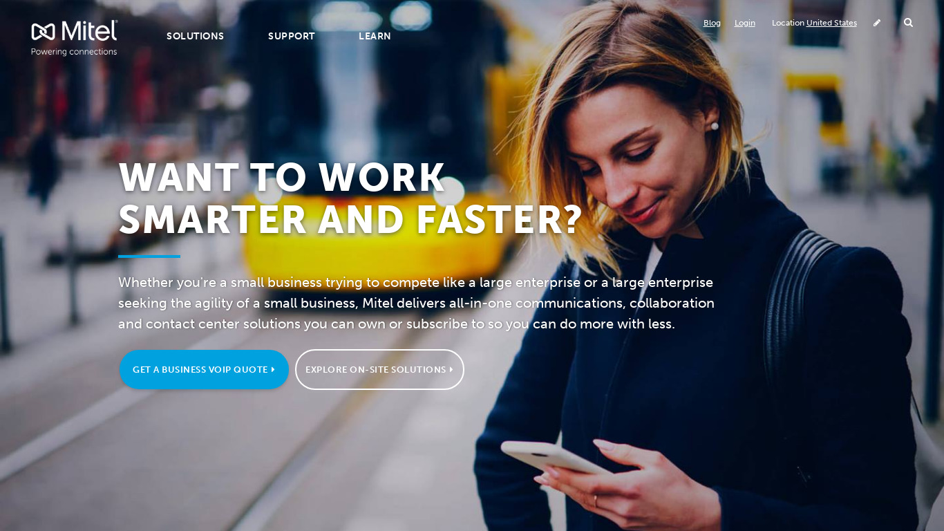 Mitel Landing page