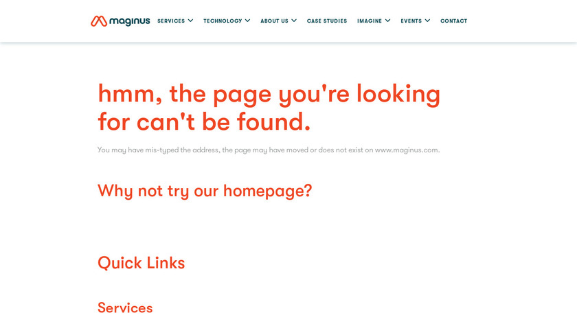 Maginus OMS Landing Page