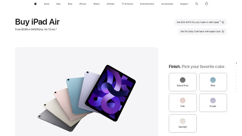 The New iPad Air Landing Page