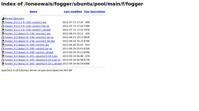 Fogger Landing Page