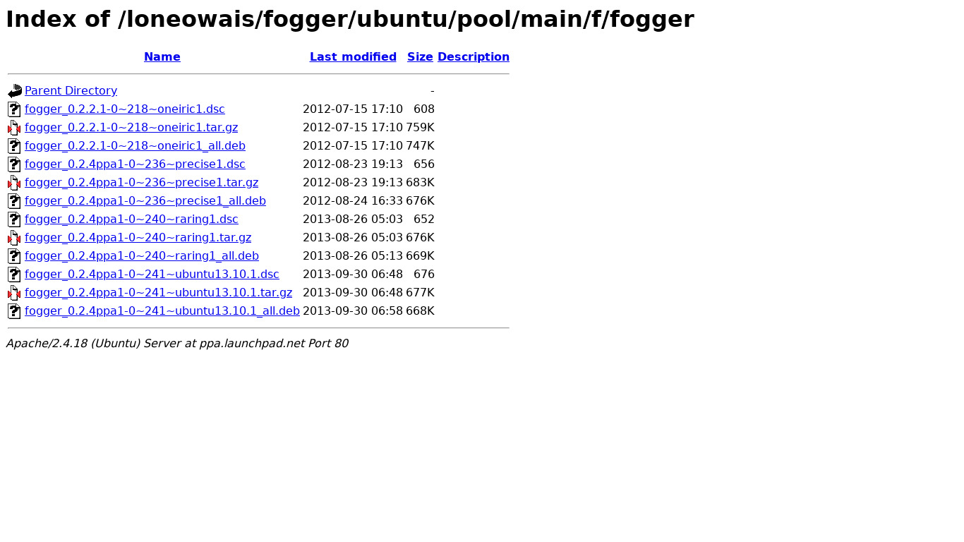 Fogger Landing page