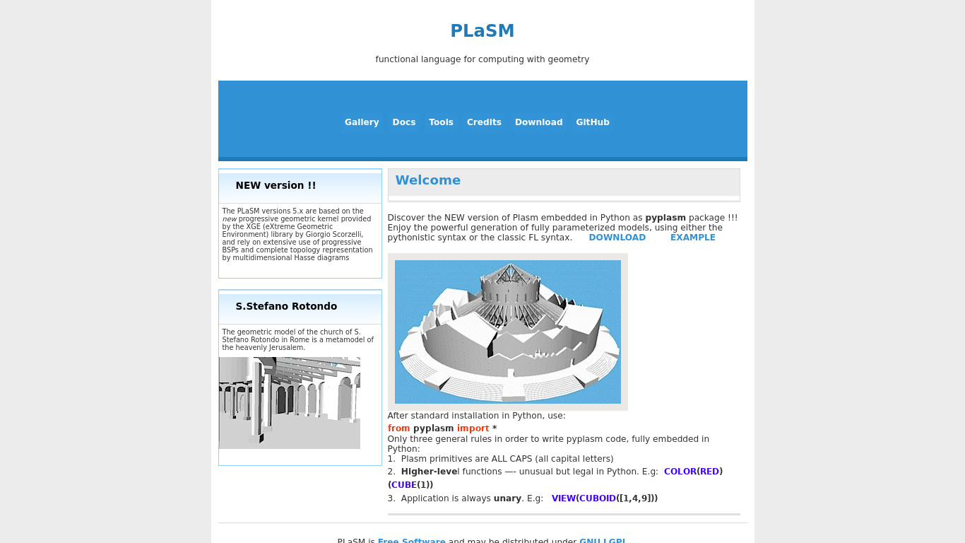 PLaSM Landing page
