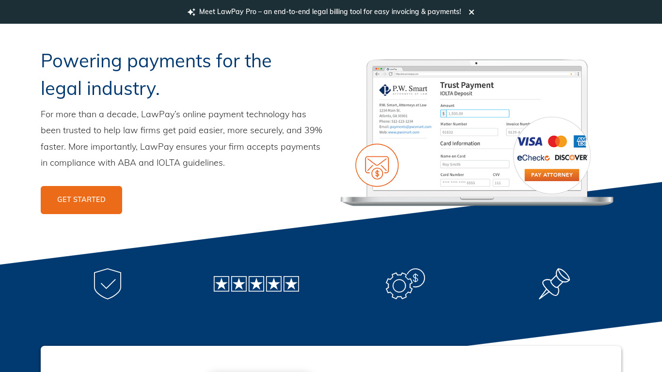 LawPay Landing page