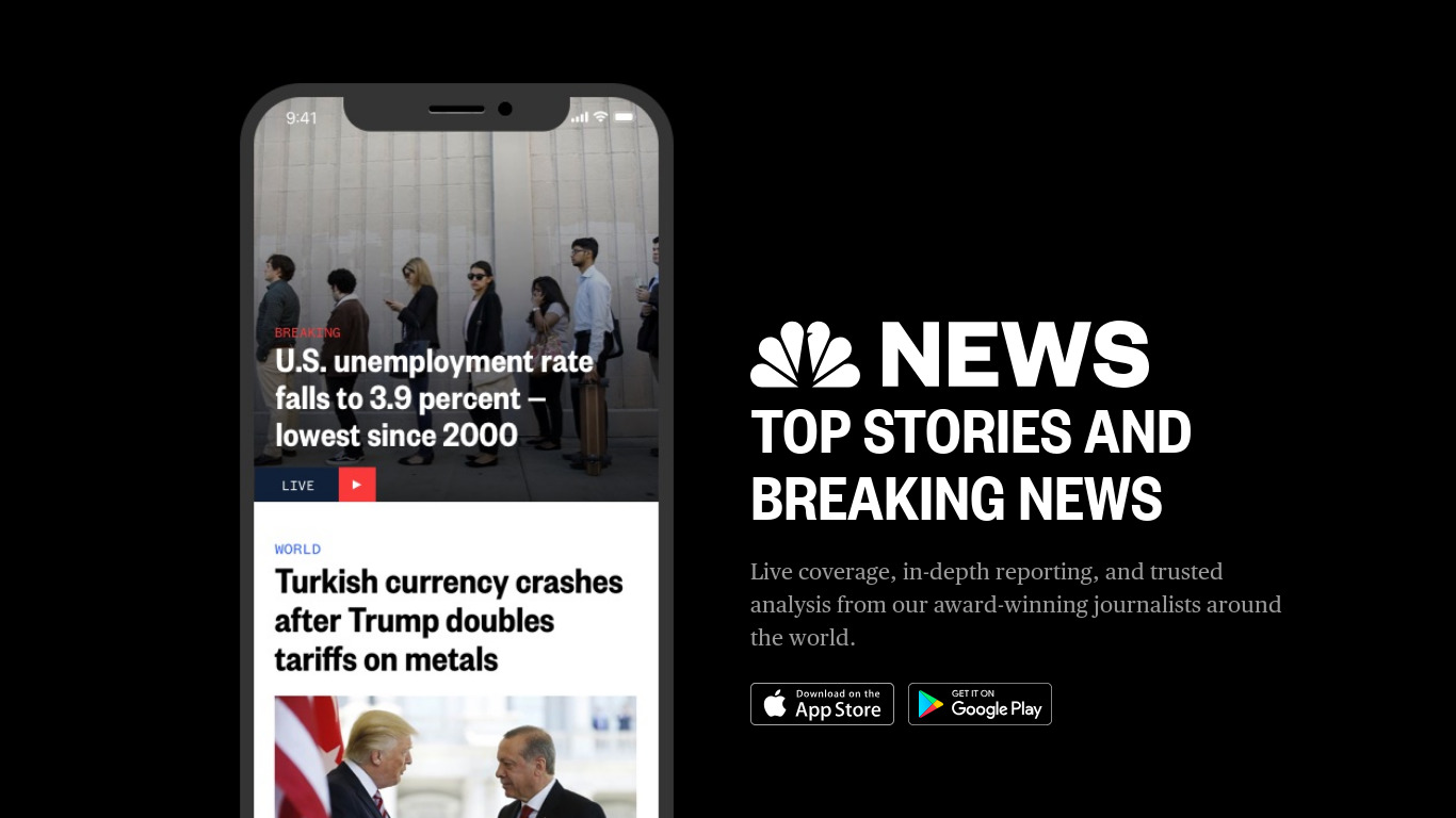 NBC News Landing page