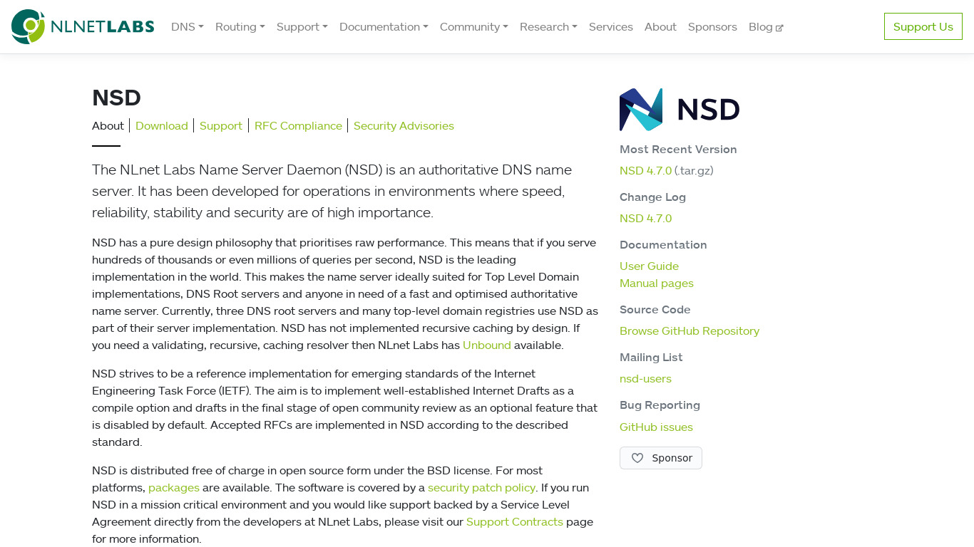 NSD Landing page