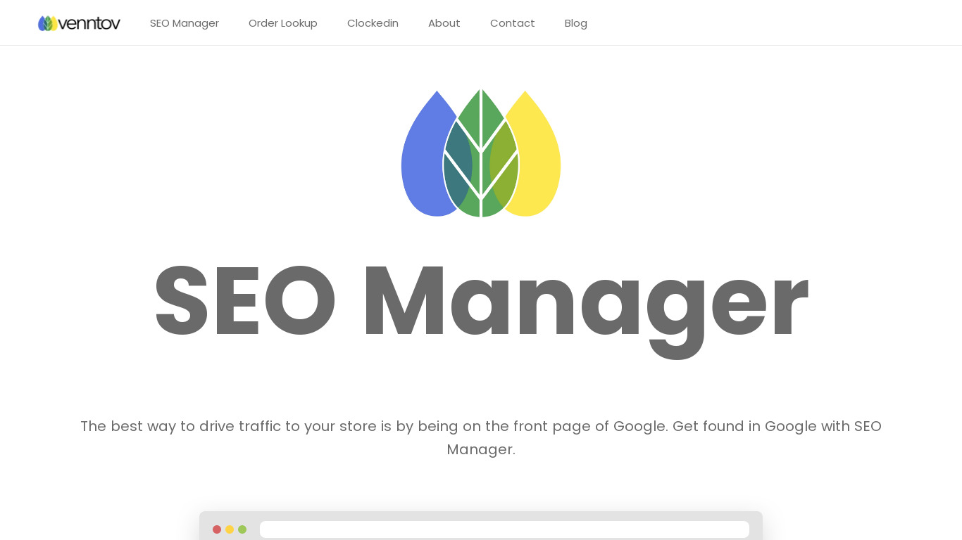SEO Manager Landing page