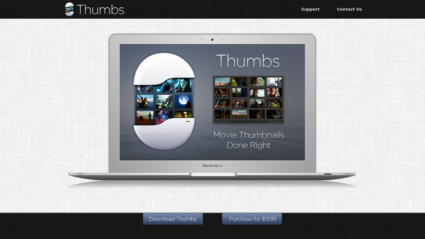 Thumbs Landing page