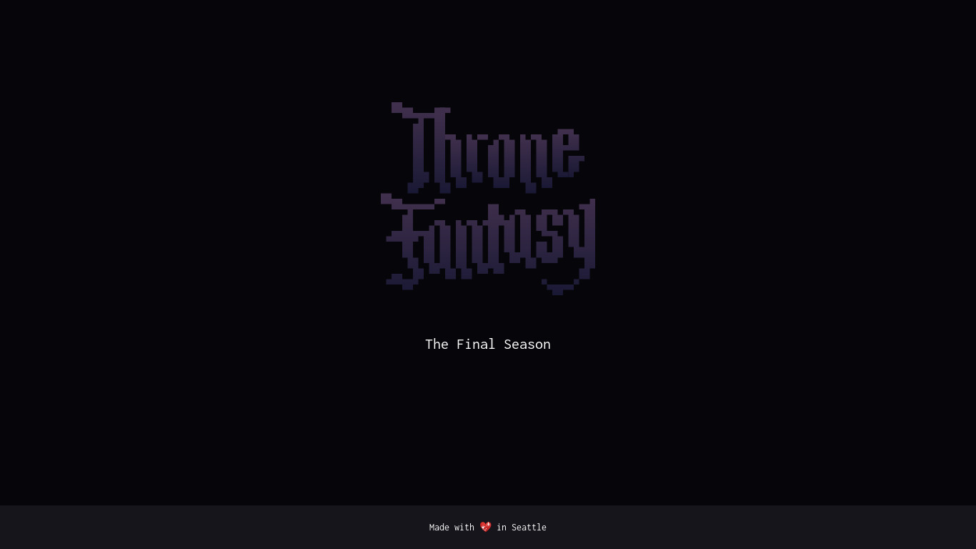 Throne Fantasy Landing page