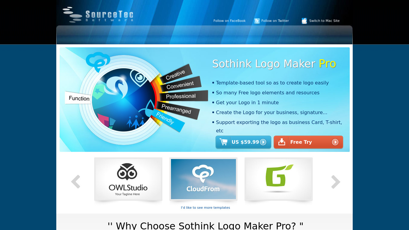 Sothink Logo Maker Landing page