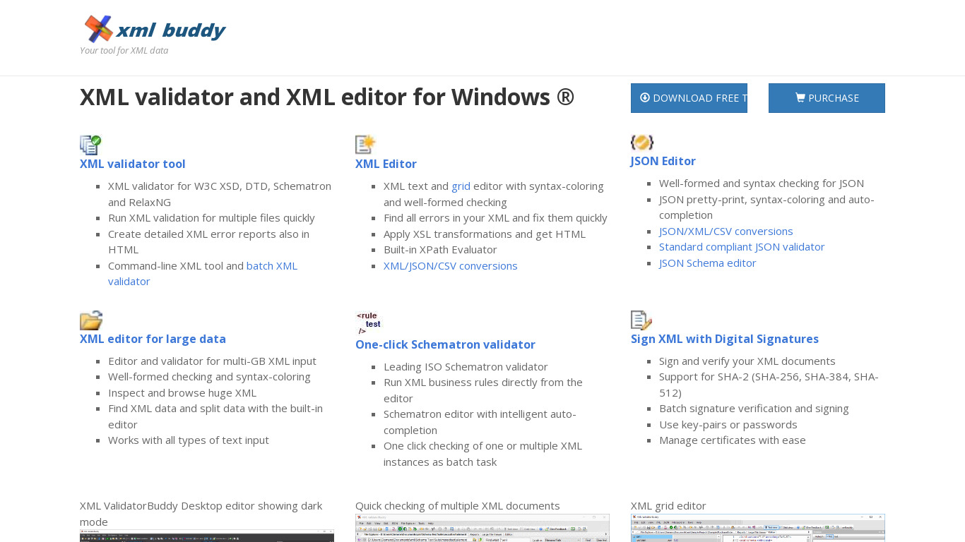XML ValidatorBuddy Landing page