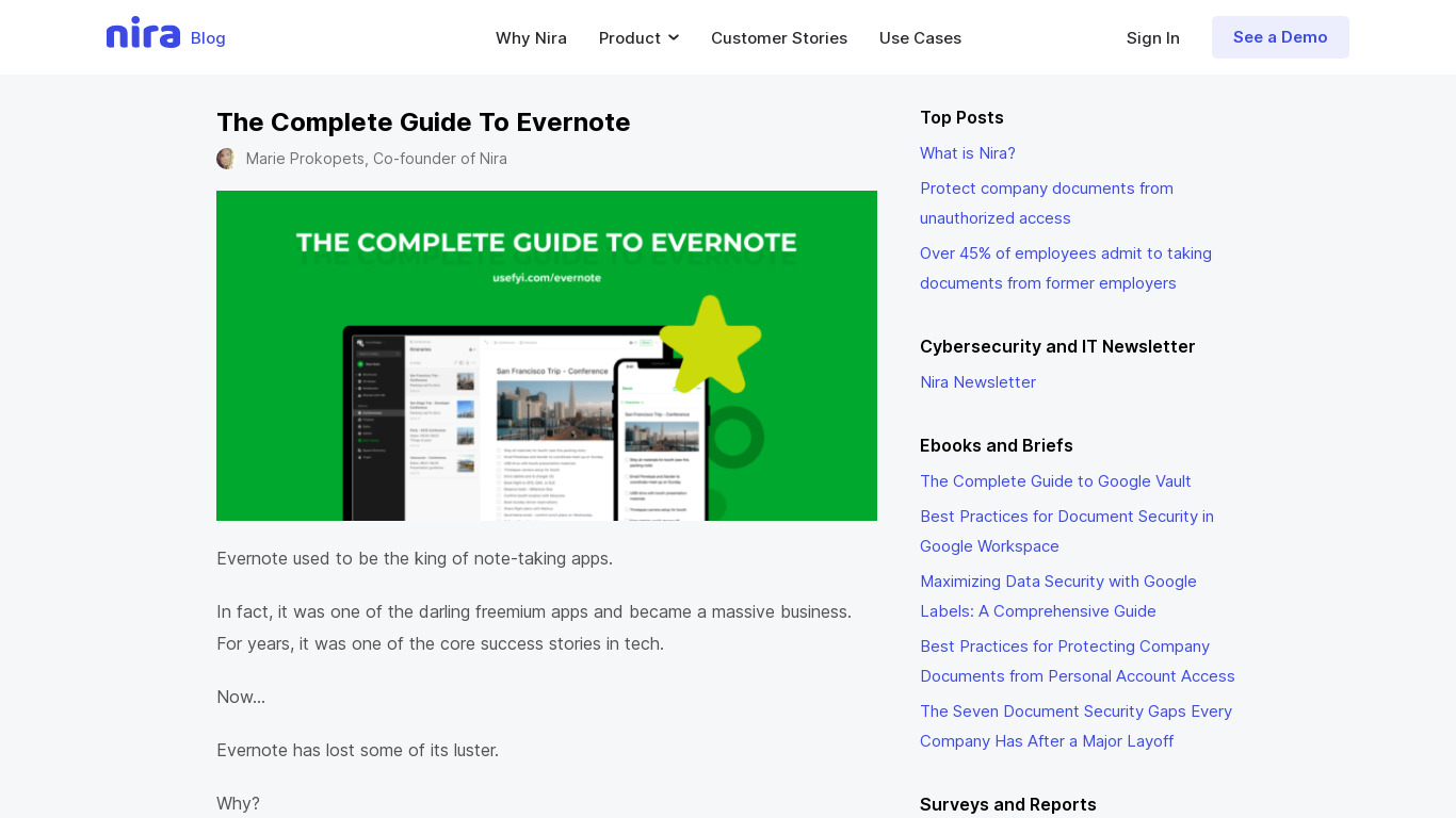 FYI + Evernote Landing page