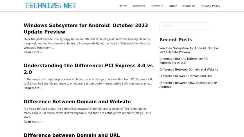 Technize.net Landing Page