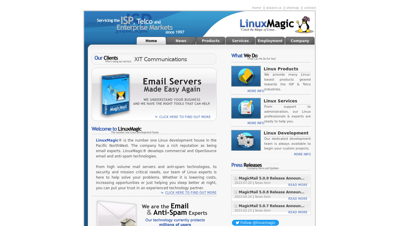 MagicMail Landing page