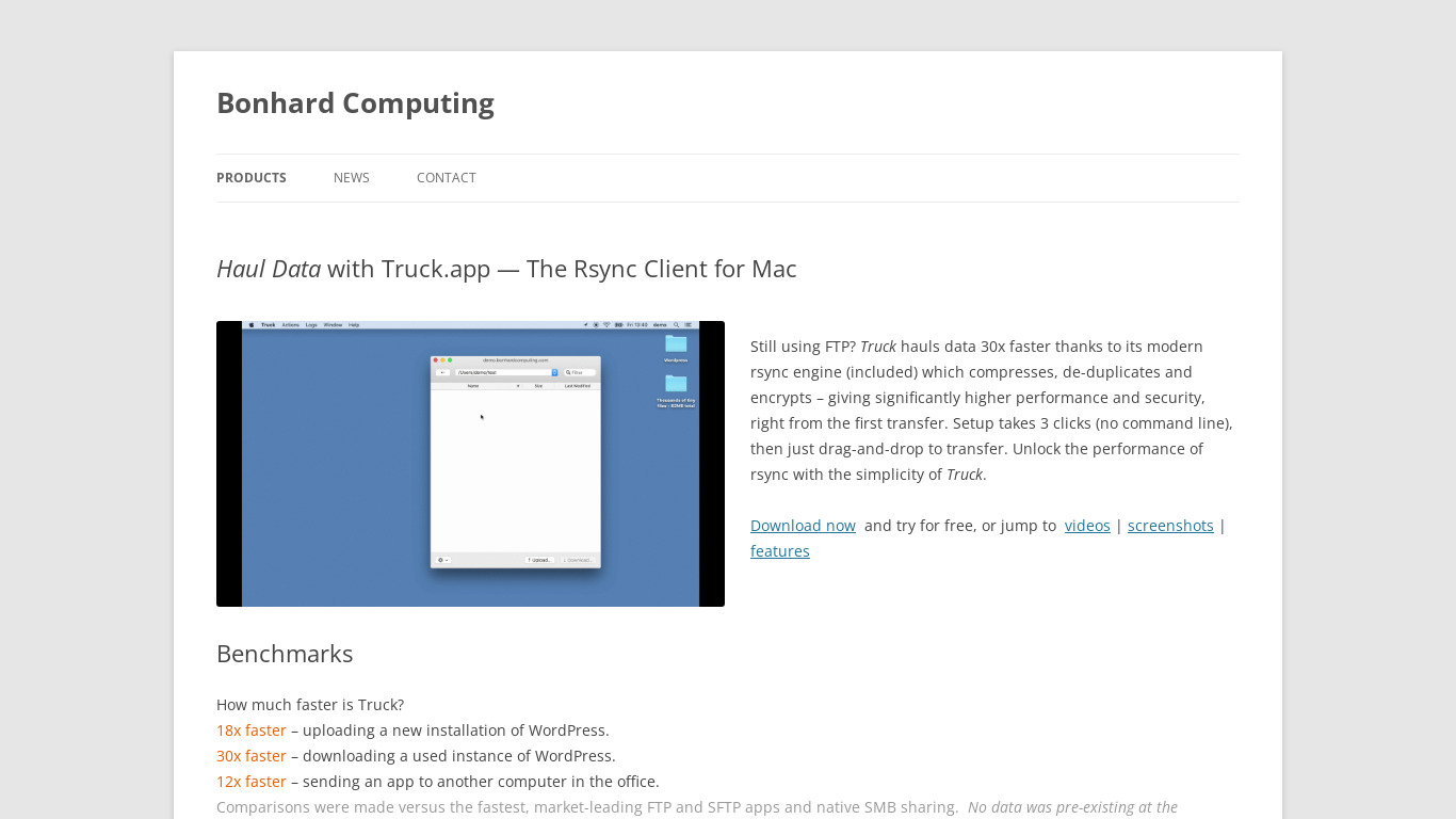 Truck Landing page