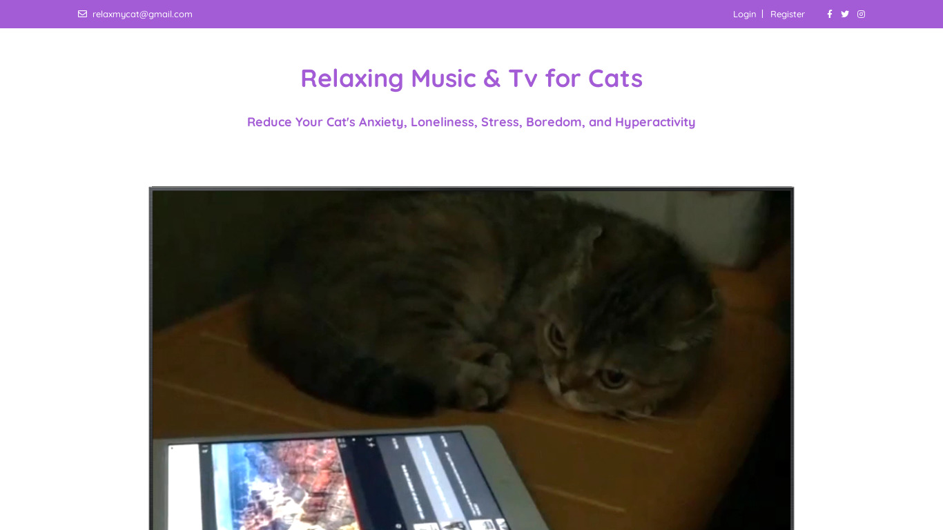 RelaxMyCat Landing page