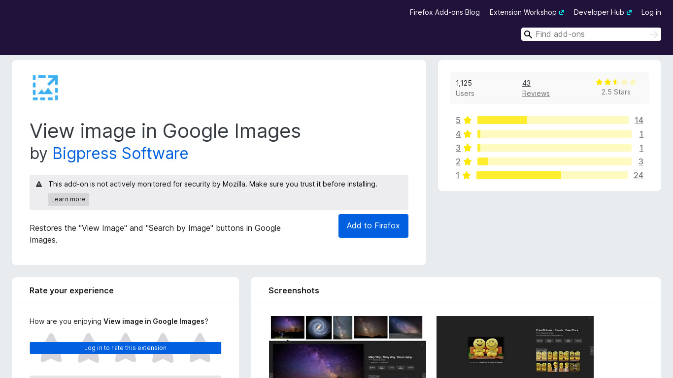 View image in Google Images Landing page