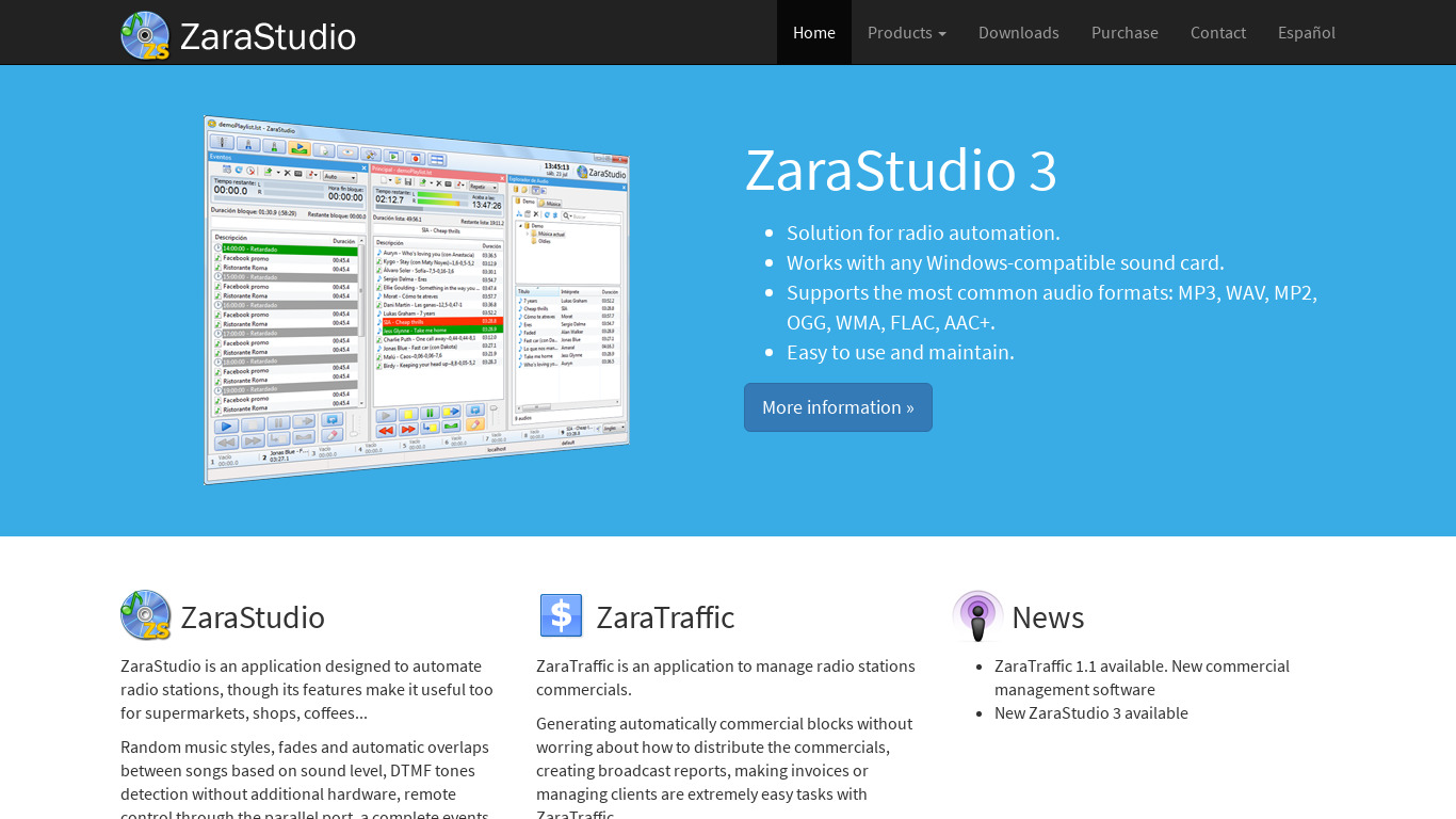 ZaraStudio Landing page