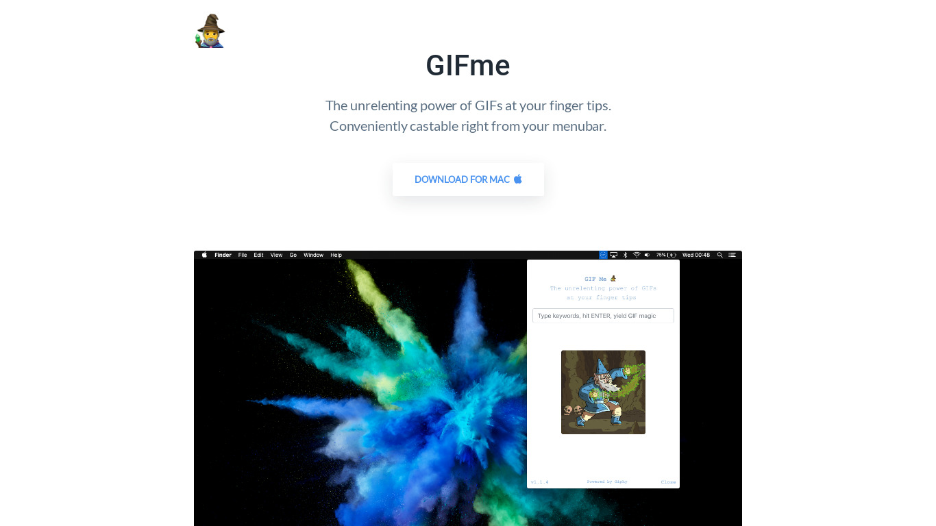 GIFme Landing page