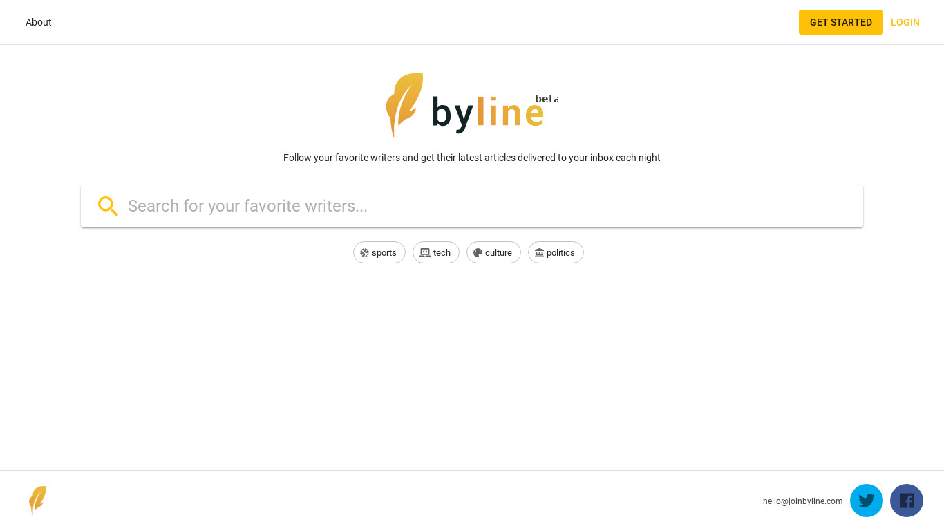 ByLine Landing page