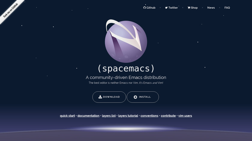 Spacemacs Landing Page