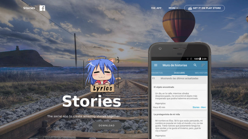 StoriesAndroid.com Landing Page