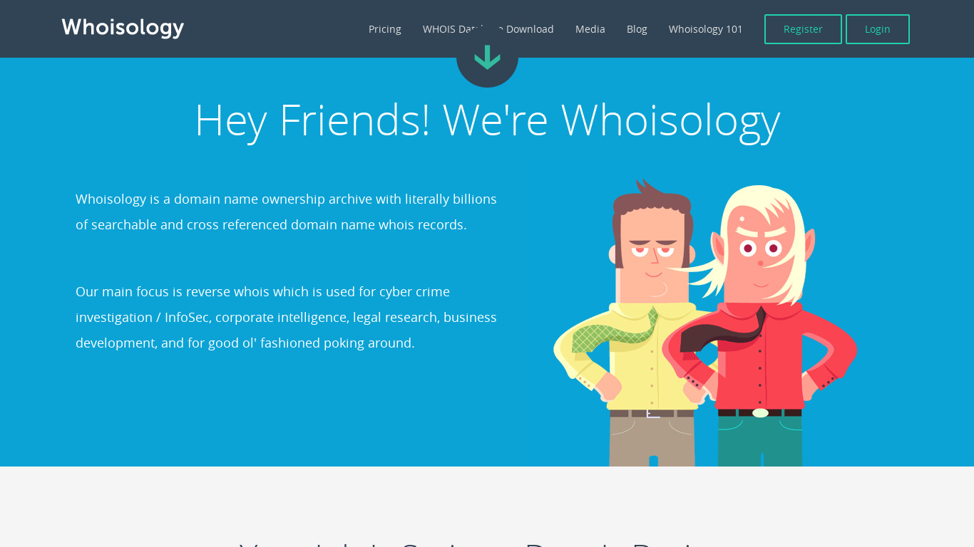 Whoisology Landing page