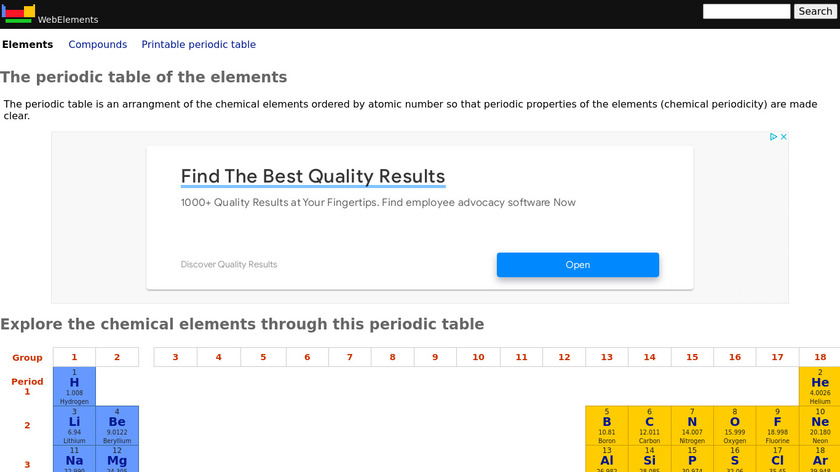WebElements Landing Page