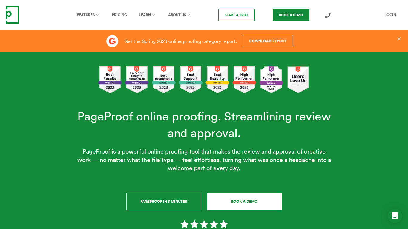 PageProof Landing page