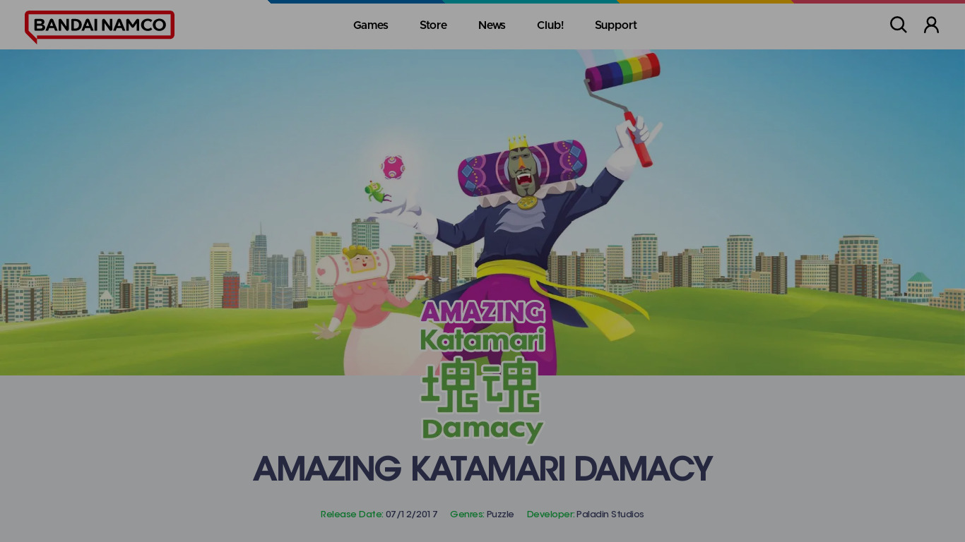 AMAZING KATAMARI DAMACY Landing page
