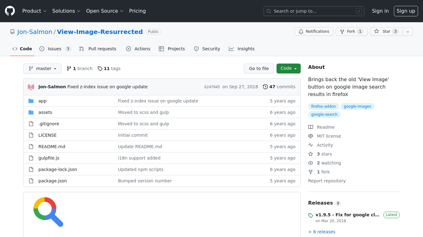 View Image Resurrected Landing page