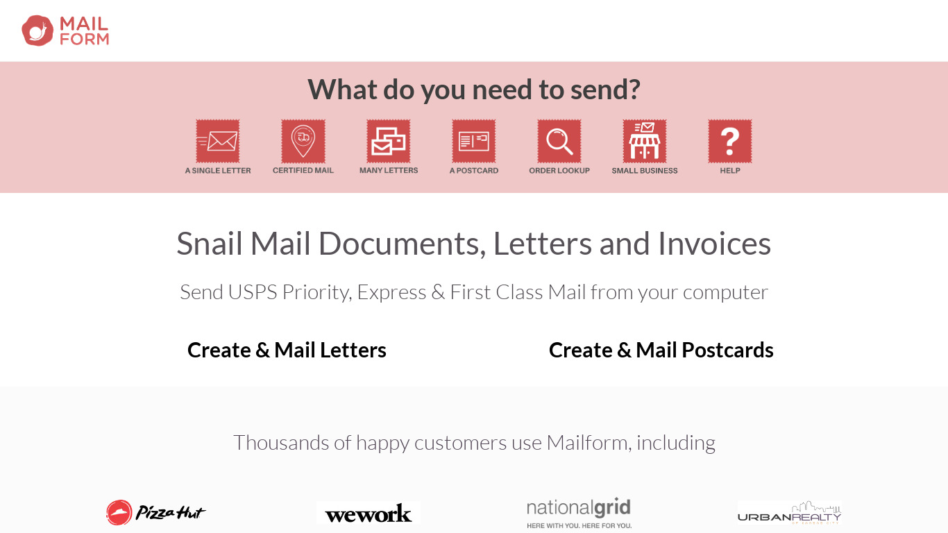 Mailform Landing page