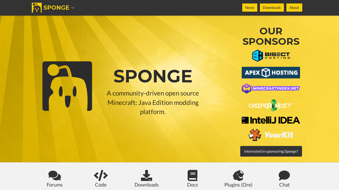 Sponge Landing page