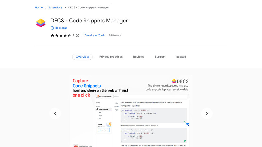 Code Snippets Manager for Chrome Landing Page