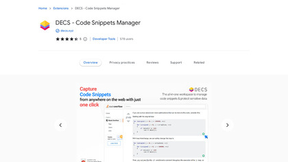 Code Snippets Manager for Chrome image