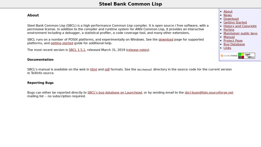 Steel Bank Common Lisp Landing Page