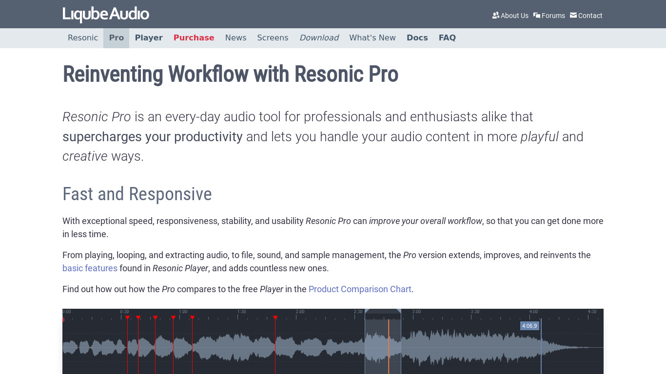 Resonic Pro Landing page