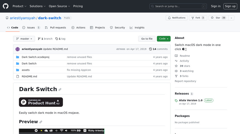 Dark Switch Landing Page