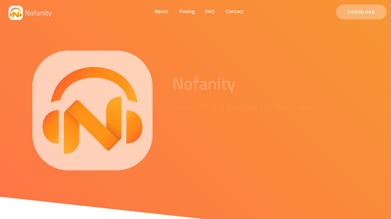 Nofanity Landing page