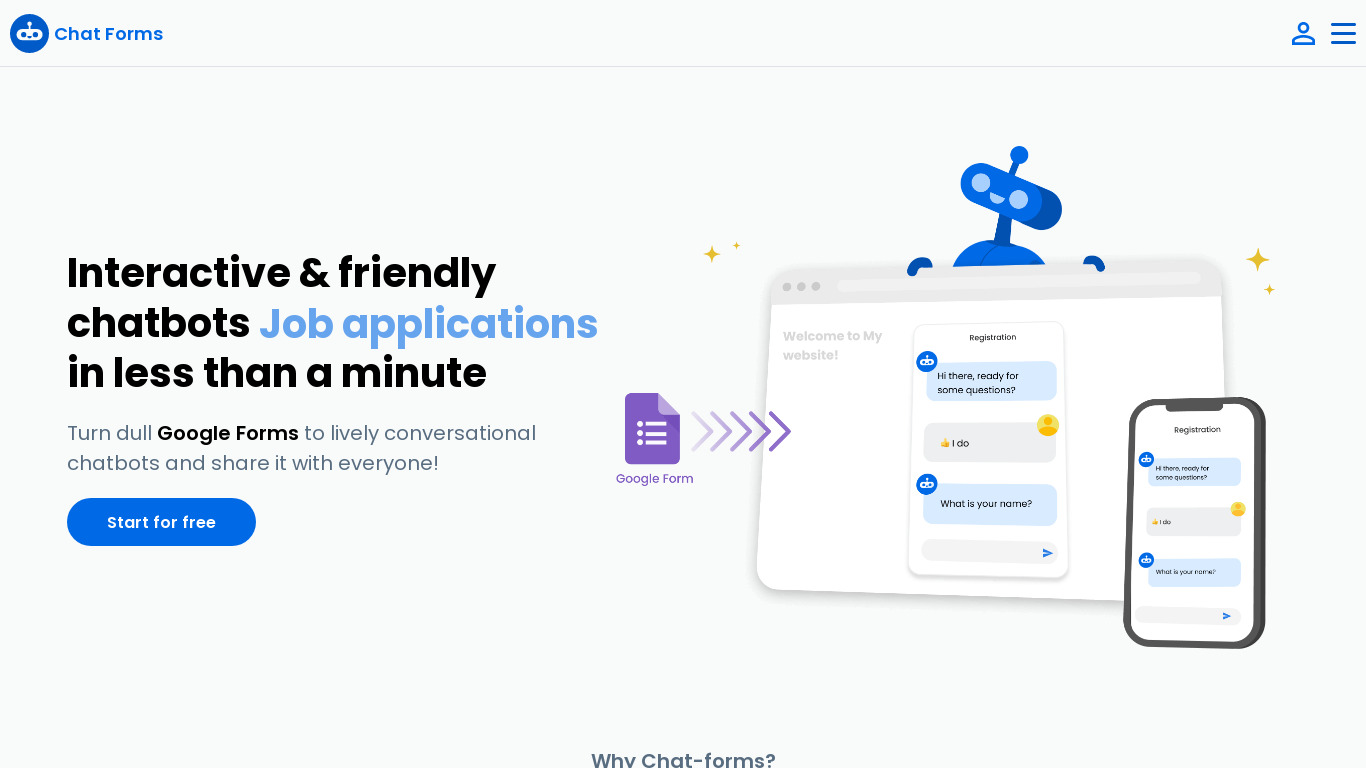 Chat-Forms Landing page