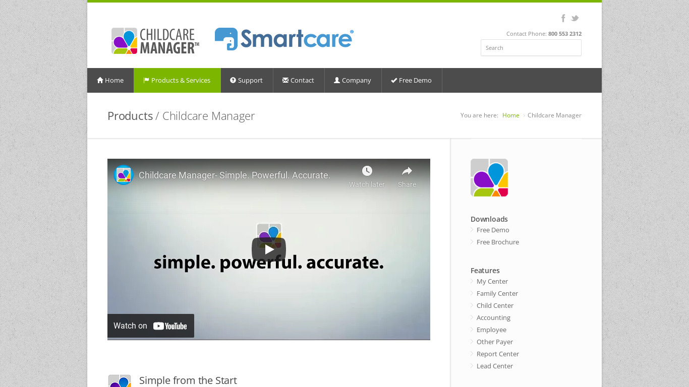Childcare Manager Professional Landing page