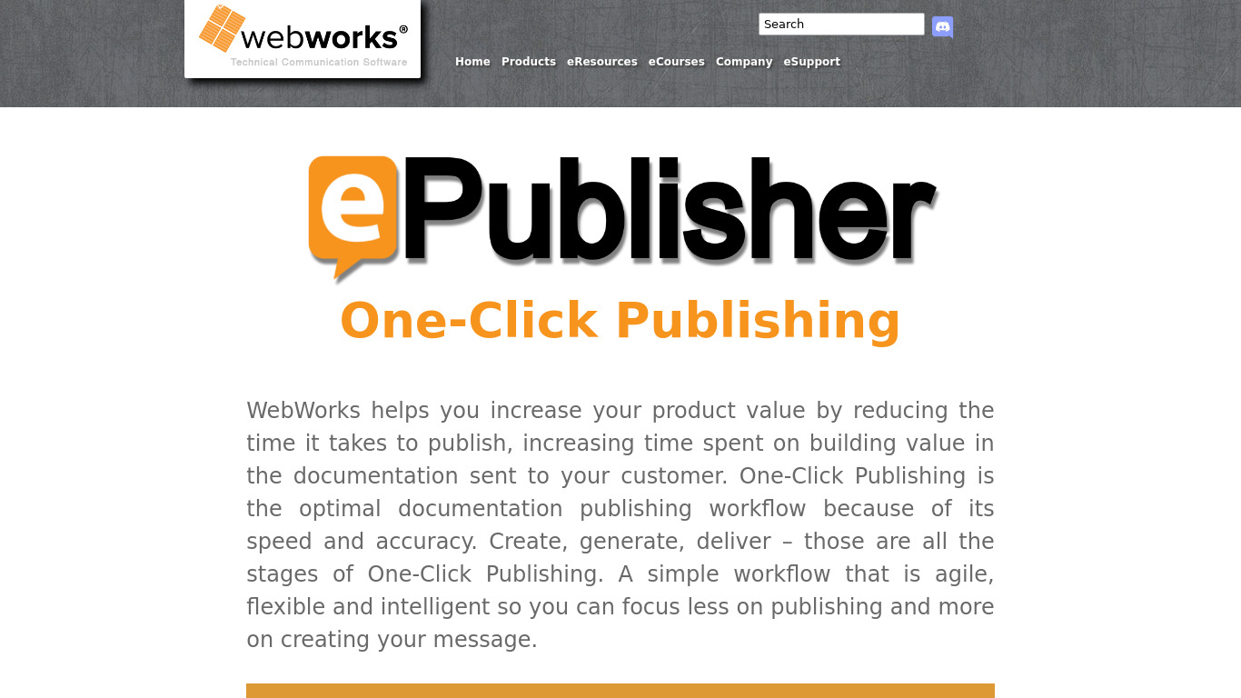 Webworks ePublisher Landing page