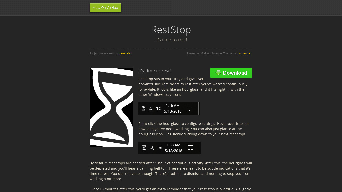 RestStop Landing page