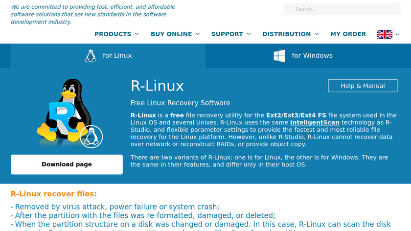 R-Linux Landing Page