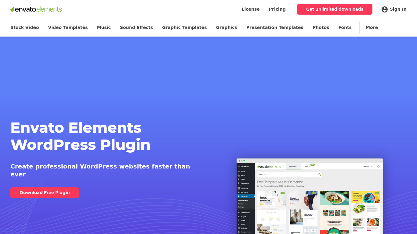 Elements for WordPress Landing page