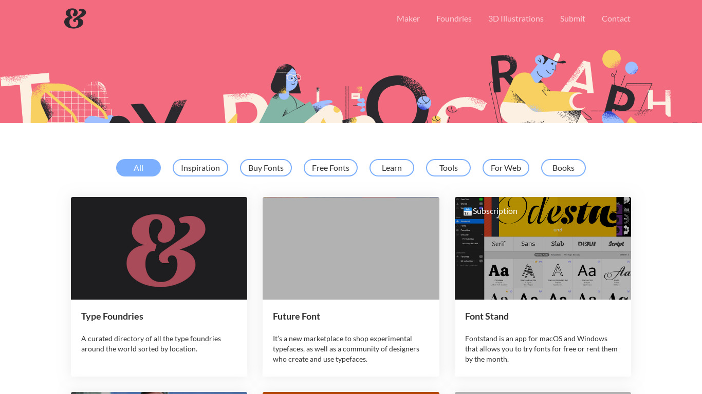 Typography Resources Landing page
