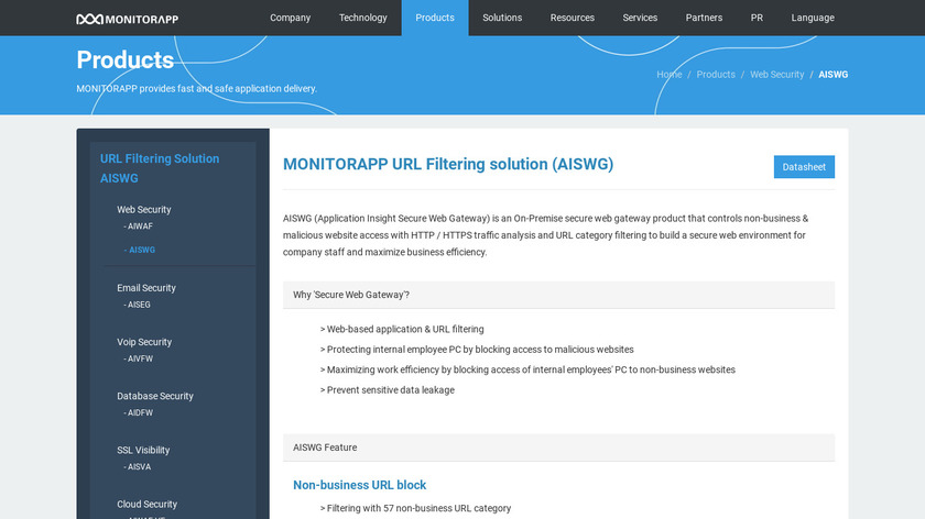 monitorapp.com Application Insight SWG Landing Page