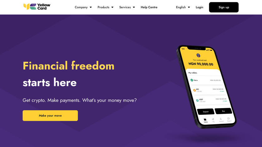 Yellow Card Landing Page