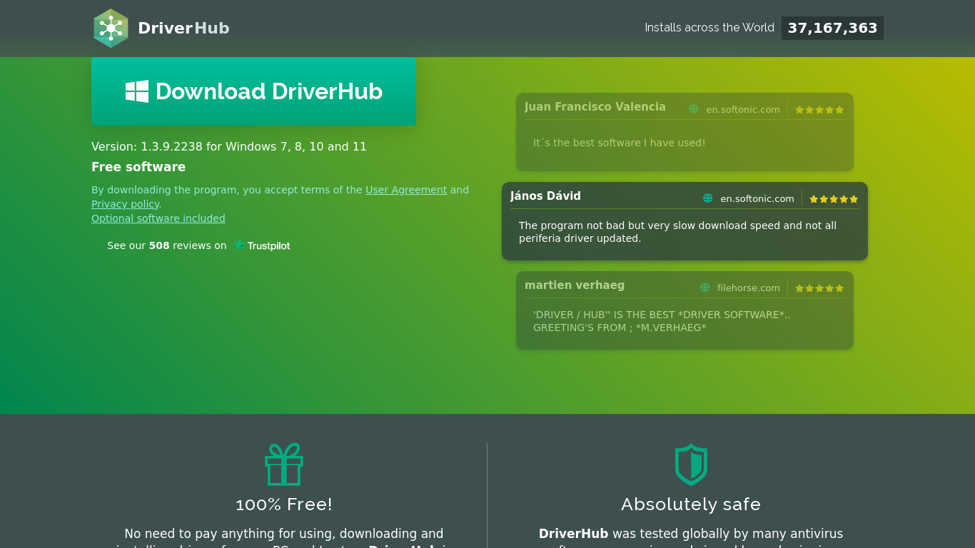 DriverHub Landing page