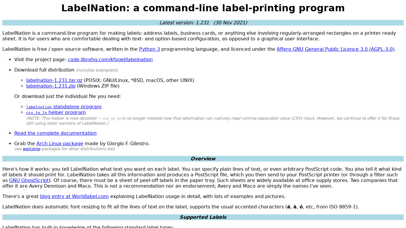 Label Nation Landing page