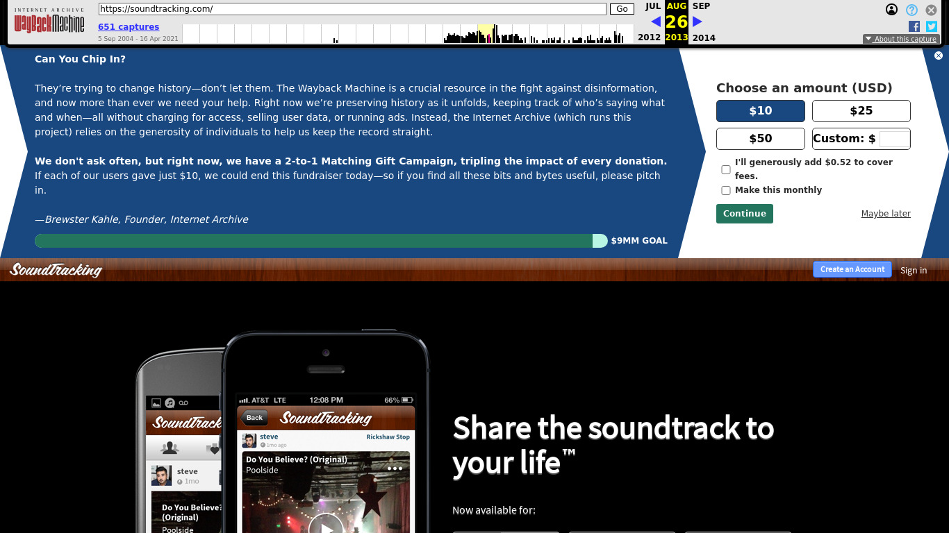 SoundTracking Landing page